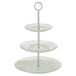Boltze Home Etagere Relief h35cm Glas