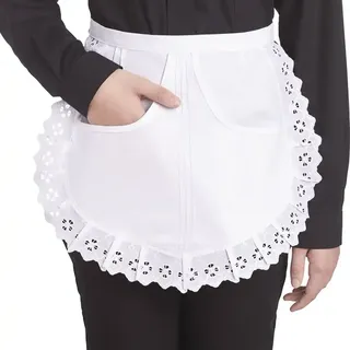 Damen-Servierschürze 35cm "02/69" Große Form - Weiß