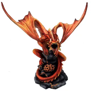 MystiCalls Dekofigur Fire Dragon by Anne Stokes Drache Feuerdrache Designer Fantasy Deko (1 St), Herausnehmbare Flügel rot
