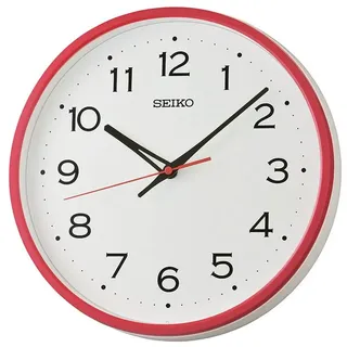 Seiko Wanduhr (Quarzuhr, Wohnzimmer, Küche, Esszimmer, Büro, Flur) rot