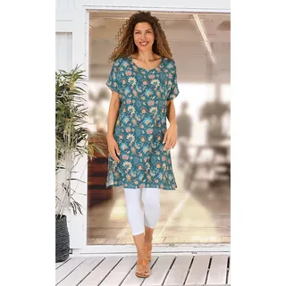 Viskose-Kaftan in Druck petrol in Größe 36/38 von DW-Shop, Petrol, 36/38