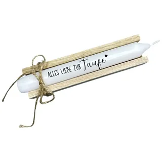 AWASG Kerze mit Taufspruch Taufe - Stabkerze mit Taufgeschenk - Geschenk für Patenkind - Alles Liebe zur Taufe