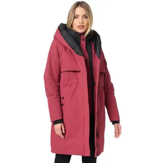 Navahoo Winterjacke Damen Designer Winter Jacke lang Mantel mit hohem Kragen B970 [B970-Snowel-Bordeaux-Gr.S] - S