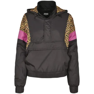 URBAN CLASSICS Ladies AOP Mixed Pull Over Jacket (TB3063-01945-0037) black/leo