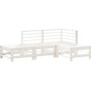 vidaXL Garten-Lounge-Set 4-tlg. weiß Kiefer