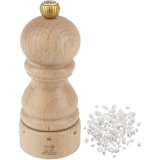 PEUGEOT - Salzmühle Paris u‘Select 12 cm - 6 voreingestellte Mahlgrade - Aus PEFC-zertifiziertem Holz - Französisches Know-how - Natur