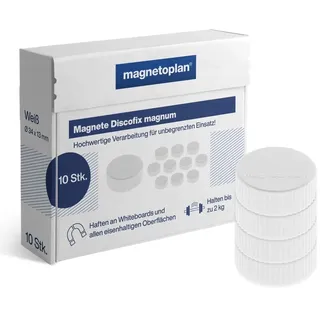 Magnetoplan Magnet D34mm VE10 Haftkraft 2000 g weiß