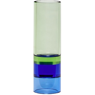 Hübsch Interior - Kristall Teelichthalter / Vase, grün / blau