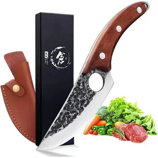 Japanisches Hackmesser mit Lederhülle 14.5cm - Scharfes Profi