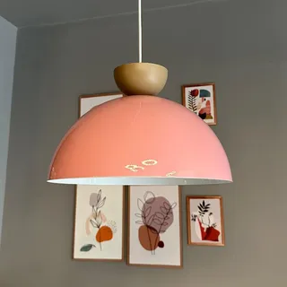 bamyum Yimpi Küchenlampe Hängend Vintage Ø30 cm, Lampenschirm Hängelampe Esstisch Wohnzimmer, Küchenlampe Hängend, Hängelampe Küche, Pendelleuchte Wohnzimmer, Pendelleuchte Vintage Industrial, Rosa