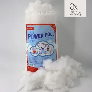 POWER FÜLL 10kg 10x 1kg) 10KG Ökotex antiallergisch waschbar 95°C hochflauschig Kissenfüllung Bastelwatte Füllmaterial Stopfmaterial