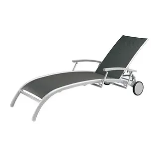 BEST Freizeitmöbel Palermo Rollliege 202 x 72 x 47 cm silber/anthrazit