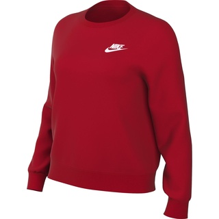Nike Damen Long Sleeve Top W NSW Club FLC Crew Std, University Red/White, DQ5473-657, XS