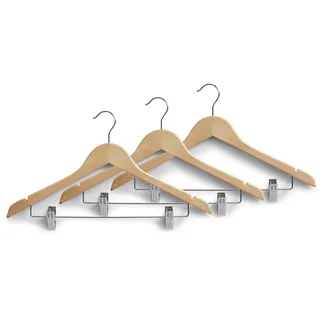 Zeller Kleiderbügel-Set Holz Beige 3 St.