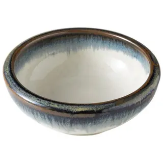 Wazakura Dekovase Kleine Ikebana-Vase, rund, 128 mm, Weiß und Blau Made in Japan blau|weiß
