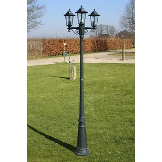 vidaXL Außenwandleuchte Aluminium 215 cm 3-flammig spritzwassergeschützt grün