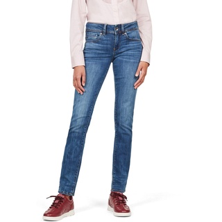 G-STAR RAW Damen Midge Saddle Straight Jeans, Mehrfarben (medium indigo aged D07145-8968-6028), 27W / 32L