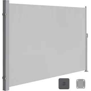 Songmics Seitenmarkise 200 x 400 cm grau Eisen