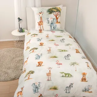 Herding Young Collection Safari Flanell Bunt 135 x 200 cm + 2 x 80 x 80 cm