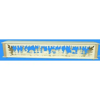Schwibbogen-Fensterbank Schwibbogenerhöhung mit Waldtieren und Beleuchtung BxHxT 72x10x10cm