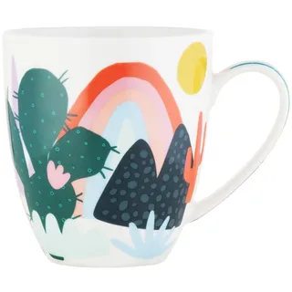 Maxwell & Williams DX1329 Kaffee-Becher Kaktus 500 ml - Porzellan-Tasse - RJ Sunset, Pflanzen-Motiv bunt, Geschenkbox