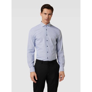Regular Fit Business-Hemd mit Allover-Muster, Bleu, 40