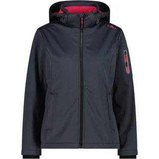 CMP Damen Funktionsjacke, Größe 46 in Schwarz Titanio Mel-Carminio