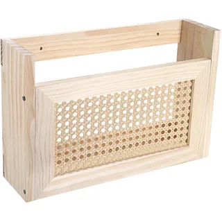 BSTKEY Holz-Wandregal, Zeitschriftenständer, rechteckig, Zeitschriftenständer, Aktenordner, Dokumente, Zuhause, Zeitung, Post für Büro, Eingang, Wartezimmer, Wohnzimmer