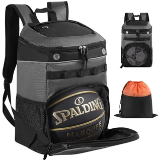 TRAILKICKER Basketball-Rucksack mit Laptopfach und Bonus aufsteckbarer Wäsche-/Schuhbeutel, Outdoor-Sportausrüstung, Turnbeutel für Baseball, Fußball, Volleyball, Reisen, Schule - 35L, Cyber,