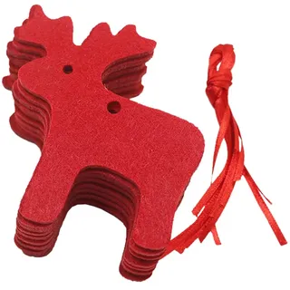 SUPVOX 10 Stücke Weihnachtsbaum Filz Anhänger Weihnachtsbaumschmuck Christbaumschmuck Baumschmuck Weihnachtsanhänger Weihnachtsdeko (Rentiere)