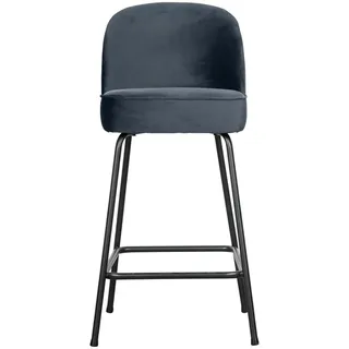 Barhocker Vogue aus Samt, modern gepolstert, Teal Blau, Metallgestell, Sitzhöhe 65 cm