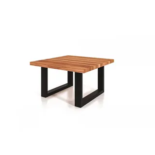 Natur24 Couchtisch Couchtisch Leeds Kernbuche massiv110x80x45 mit gestell Schwarz
