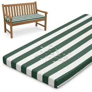 PTKG Kissen Outdoor Polsterauflagen Sitzpolster Outdoor Gartenbank 3 Sitzer Wetterfest GartenmöBel Auflagen Sitzbank Kinder Sitzgruppe Balcony Furniture,Grün,180x50x5cm
