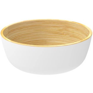 Nuts Bambus Bowl weiss Grösse L | 22cm Durchmesser | natürliche Bowls aus Bambus | plastikfrei | Obstschale | Salatschüssel