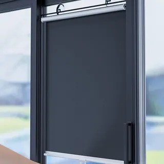 Saugnapfes Rollo Fensterrollo,Sonnenschutz Verdunkelungsrollo mit Saugnäpfen,Sichtschutz Temporäre Jalousien Ohne Bohren,Einziehbarer Sichtschutzvorhänge,Thermorollo Schwarz