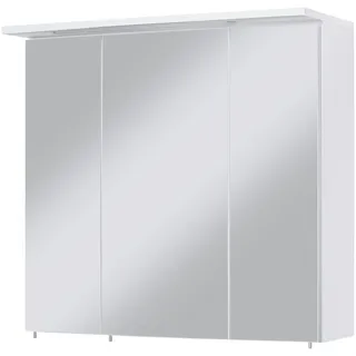 Spiegelschrank WELLTIME "Flex", weiß, B:70cm H:64cm T:20cm, Holzwerkstoff, Schränke, Spiegelschrank, Breite 70 cm, mit 3D-Spiegeleffekt