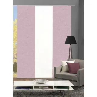 HOME WOHNIDEEN Schiebegardine PIVE 3er SET (3 St), Paneelwagen, blickdicht, Schiebevorhang Digidruck 3er Set PIVE rosa
