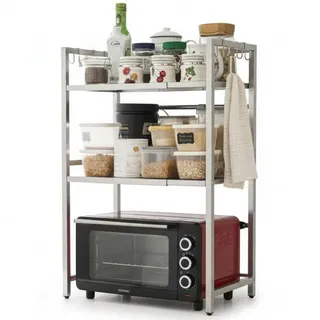 DanDiBo Ambiente Verstellbares Küchenregal 3 Stufig 40-64 cm Edelstahl