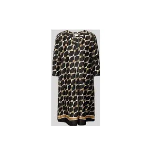 Knielanges Tunikakleid mit 3/4-Arm, Black, 36