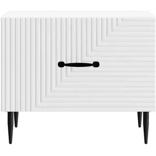 vidaXL Couchtisch mit Schubladen Weiß 49 x 50 x 40 cm Holzwerkstoff