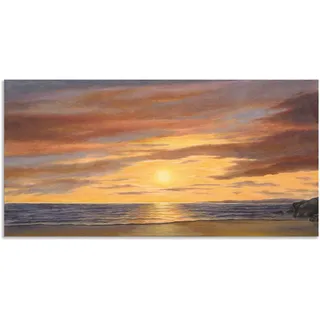 Wandbild ARTLAND "Sonne am Strand", braun (farbe bild(er): braun), B:100cm H:50cm, Bilder, als Alubild, Leinwandbild in verschied. Größen