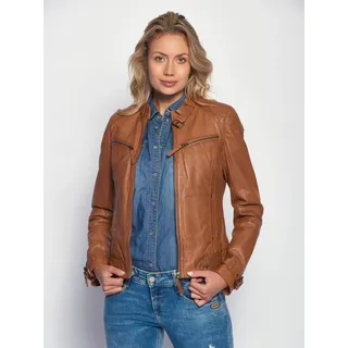 Lederjacke MAZE "31Ryana", Damen, Gr. M, braun (cognac), Obermaterial: 100% Lammleder. Futter: 100% Baumwolle. Ärmelfutter: 100% Polyester, Jacken