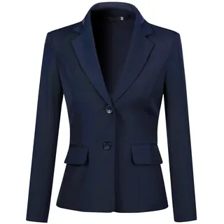 YYNUDA Blazer Damen Sommer Anzugjacke Business Slim Fit Top Elegant Damenjacke für Business Office Blau M - M