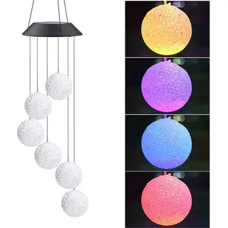 Lixada Solarlicht Windspiele für Draußen, Windspiel Solar Gartenleuchte Gartenbeleuchtung Solarleuchte Deko Garten Gartenlampe LED Solarlampe
