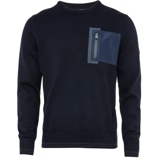 camel active Herren Crew Neck Rundhals Pullover Pulli Feinstrick Marineblau - 3XL