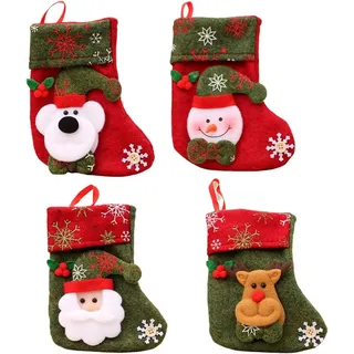 Weihnachtsstrümpfe, Personalisierte Weihnachtsstrümpfe, Hängende Weihnachtsstrümpfe, Weihnachtsbaumschmuck, 4 Designs
