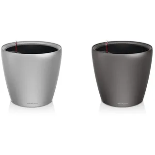 Lechuza Classico Premium 21 LS hochwertiges Pflanzgefäß mit ERD-Bewässerungs-System Silber metallic & 16023 Classico Premium LS 21 Herausnehmbarer Pflanzeinsatz
