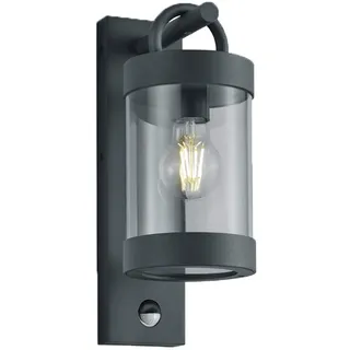 TRIO Leuchten LED Außen-Wandleuchte mit Bewegungsmelder, Höhe 33cm, Bewegungssensor, LED wechselbar, Warmweiß, Landhaus-Stil Wand Außenleuchte, Fassadenbeleuchtung inkl. E27 LED schwarz