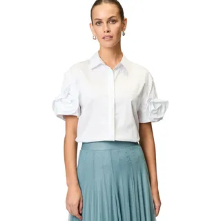 Zero Bluse mit Stoffblume am Ärmel in Brilliant White | Gr.: 38