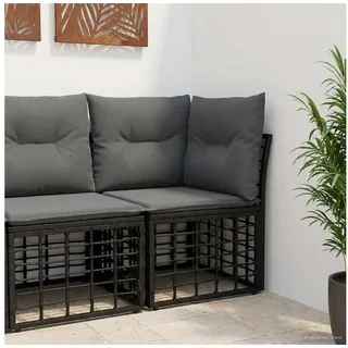 vidaXL Modulares Outdoor-Ecksofa Loungesofa schwarz
